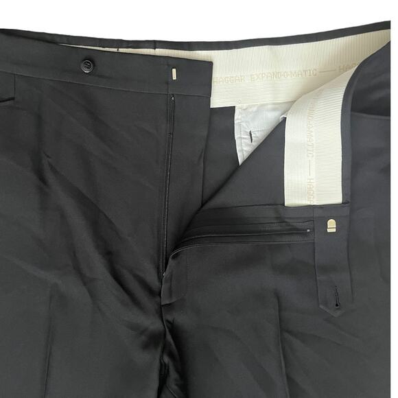 Haggar Expandomatic Stretch Black Dress Pant Flat Front Men’s 48x30 - Picture 4 of 7